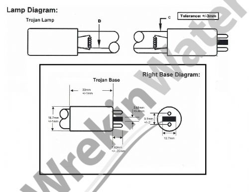 G843/Trojan Aqua UV Lamp with 2TC Contacts 40w