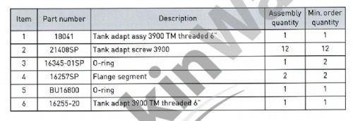 FLECK 18041 Tank Adaptor, Top Mounted 6in Threaded